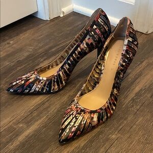 Zara Multicolor Striped Heels